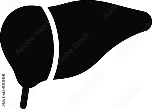 Liver cell hepatocyte silhouette vector art illustration