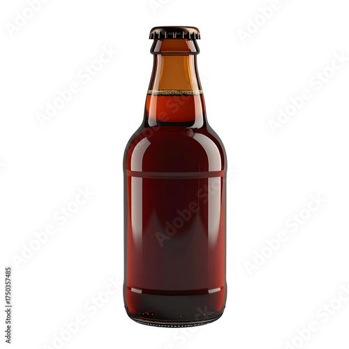 Wallpaper Mural Premium Amber Beer Bottle Mockup Isolated on Black Background - Blank Label for Beverage Branding & Product Advertising Torontodigital.ca