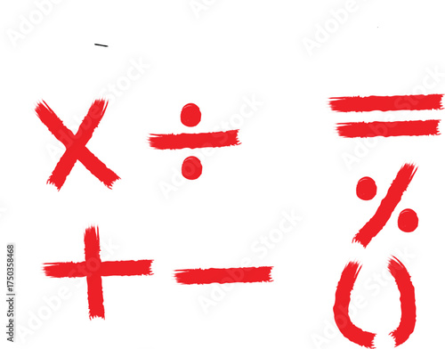 Red Mathematical Symbols and Operations