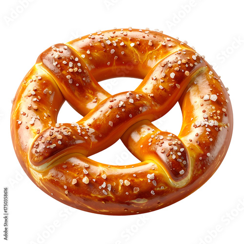 Wallpaper Mural Golden Baked Pretzel with Coarse Salt Isolated on Black Background - Classic German Bakery Snack, Ready for Oktoberfest & Culinary Designs Torontodigital.ca