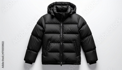 黒いダウンジャケット　black down jacket