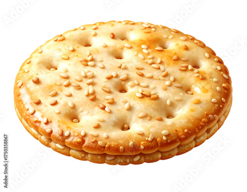 Wallpaper Mural Delicious Golden Sesame Cracker Sandwich Isolated on Black Background. Appetizing Crispy Biscuit with Savory Filling for Food Advertising, Packaging, and Snack Promotions. Torontodigital.ca