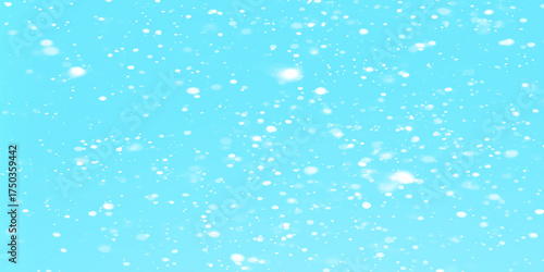 magic abstract blue background with snowflakes which are surrounding randomly on background, Winter background of falling snow and white particles,  Sparkling Lights Festive background.