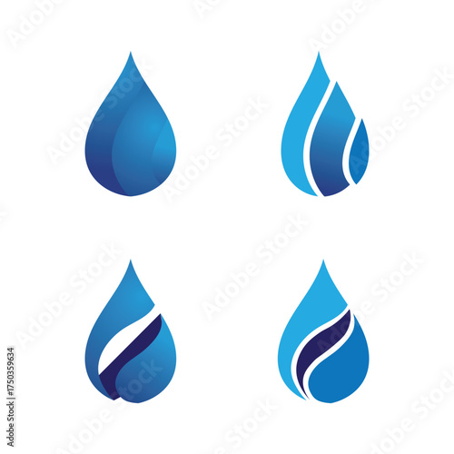 Waves beach logo and blue symbols template icons app