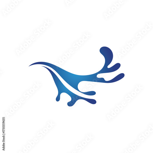 Waves beach logo and blue symbols template icons app