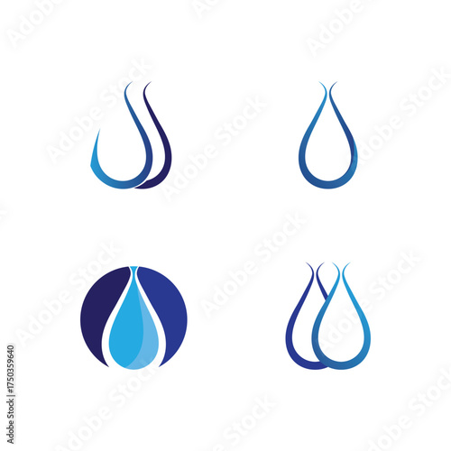 Waves beach logo and blue symbols template icons app