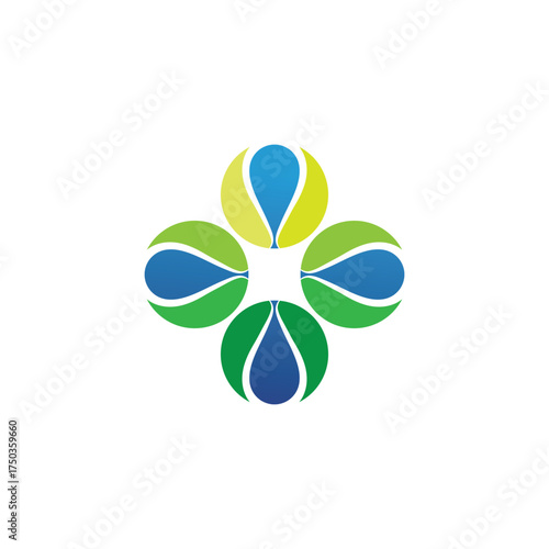 Waves beach logo and blue symbols template icons app