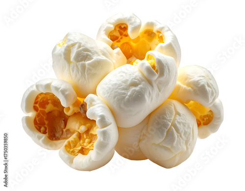 Wallpaper Mural Freshly Popped Popcorn Kernels Isolated on Black Background. Delicious, Fluffy Snack for Movie Night, Cinema, Parties & Food Advertising. Crisp, Golden Texture. Torontodigital.ca