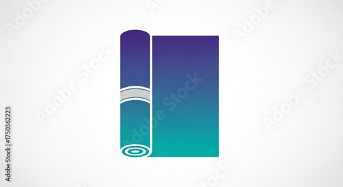 Rolled yoga mat, a fitness equipment for exercise and meditation with a gradient color scheme