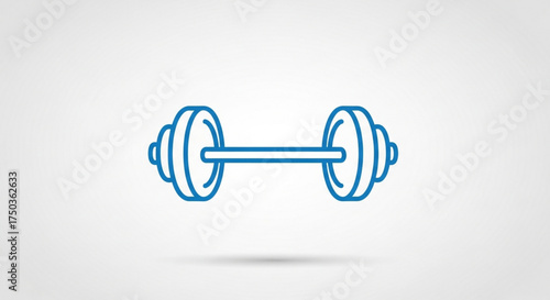 Illustration of a dumbbell, representing fitness, exercise, and strength training for a healthy lifestyle