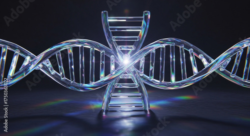 A captivating 3d rendering of a dna molecule, representing the building blocks of life and the advancements in genetic research