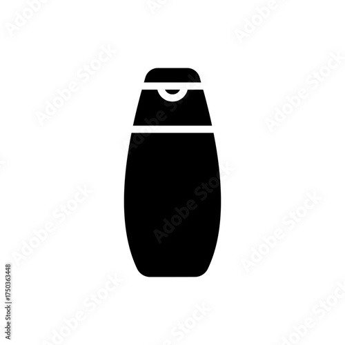 Simple Black Shampoo Bottle Icon Design
