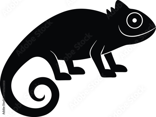 Chameleon silhouette vector art illustration