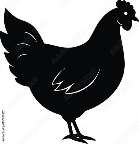 Chicken silhouette vector art illustration