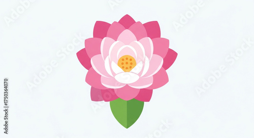 A beautiful pink lotus flower with green leaves, a symbol of purity, love, and enlightenment