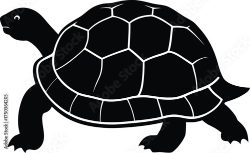 Desert tortoise silhouette vector art illustration