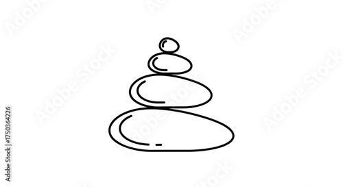 Zen stones stacked on top of each other, a symbol of balance and harmony vector illustration