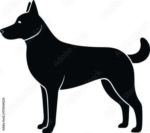 Dog silhouette vector art illustration