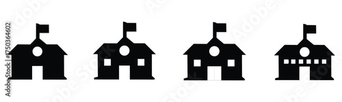 school building icon set. education vector set