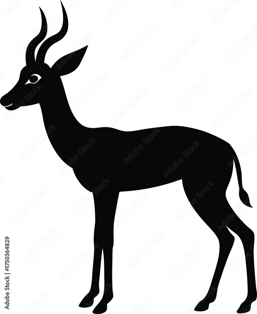 Fototapeta premium Gazelle silhouette vector art illustration