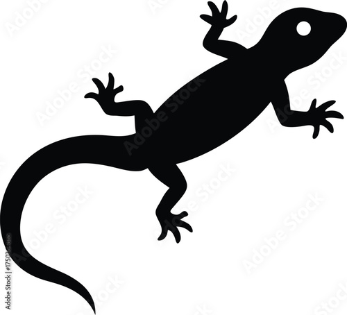 Gecko silhouette vector art illustration