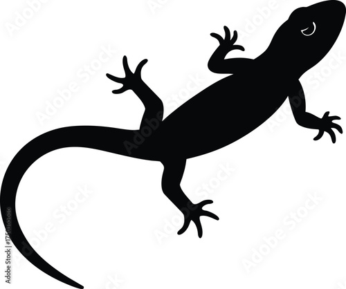 Lizard silhouette vector art illustration