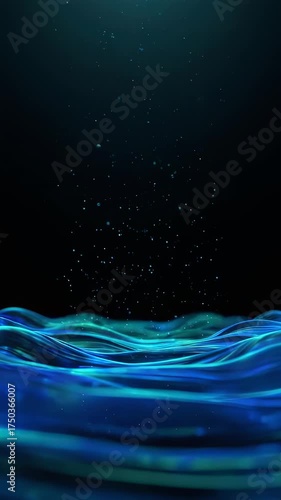 Particle Ripple Fusion Abstract Neon Vertical Looping Background
