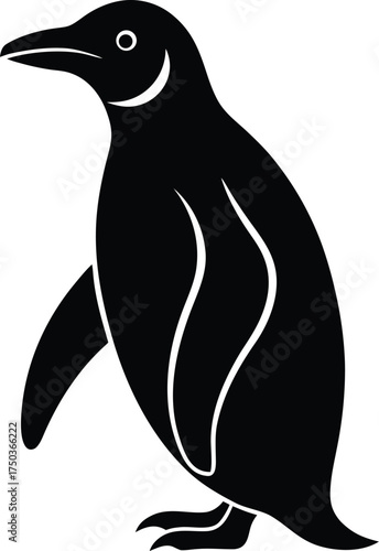 Penguin silhouette vector art illustration