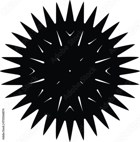 Sea urchin silhouette vector art illustration