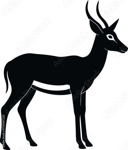 Springbok silhouette vector art illustration