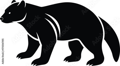 Wolverine silhouette vector art illustration