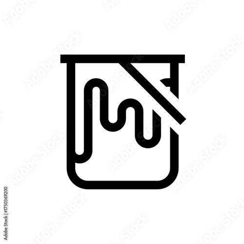 Vector Paint Bucket Icon – Paint Can with Liquid Symbol for Art, Drawing Tools, Design, Coloring, and Creative Application