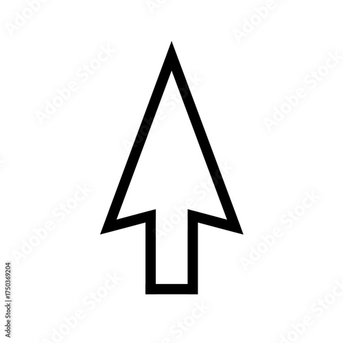 Vector Arrow Up Icon – Minimalist Upward Cursor Arrow Symbol for Navigation, Direction, Interface, and Web Design