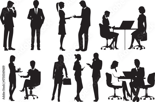 Business professionals silhouettes for company website