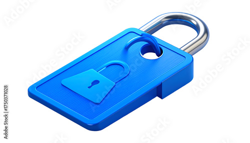 Wallpaper Mural 3D Render Blue Padlock Icon with Open Shackle on Black, Symbolizing Digital Security, Data Protection, Privacy & Access Control for Cybersecurity Concepts Torontodigital.ca