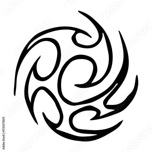 Neo Tribal Y2K Tattoo Sigilism Vector Icon