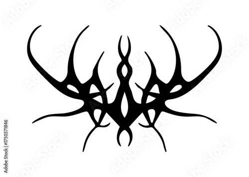 Neo Tribal Y2K Tattoo Sigilism Vector Icon