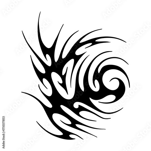 Neo Tribal Y2K Tattoo Sigilism Vector Icon