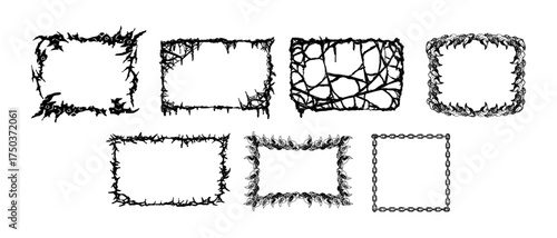Collection of Gore Horror Grunge Border Frames