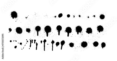 Collection of Spray Paint Graffiti Splatter Street Art Vector Set