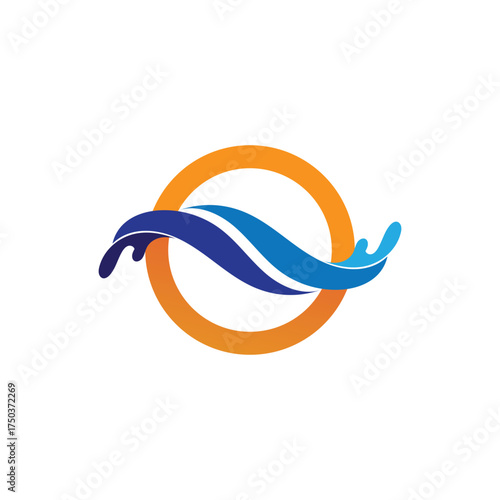 Waves beach vector logo and symbols template icons app
