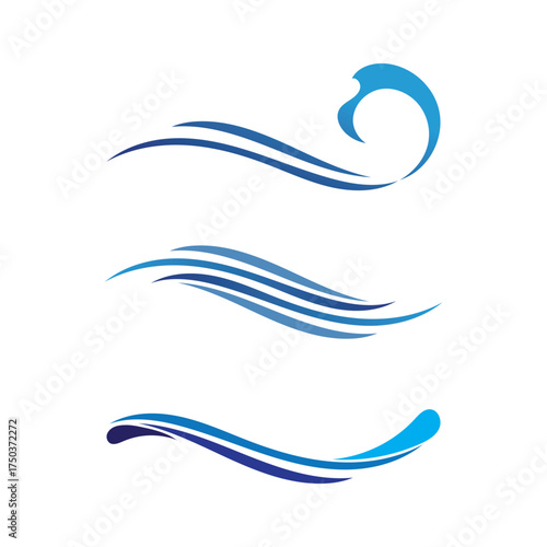 Waves beach vector logo and symbols template icons app