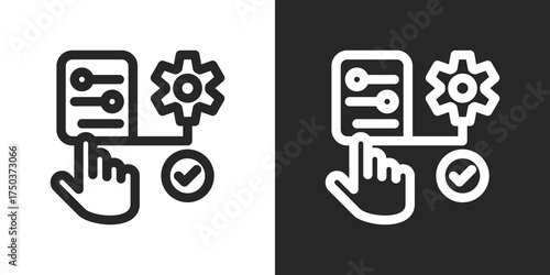 Control Systems Icon Set in Black and White Outline Style