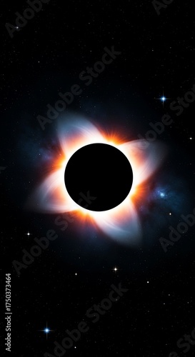 Cosmic Eclipse - A Celestial Dance of Light and Shadow in Space.