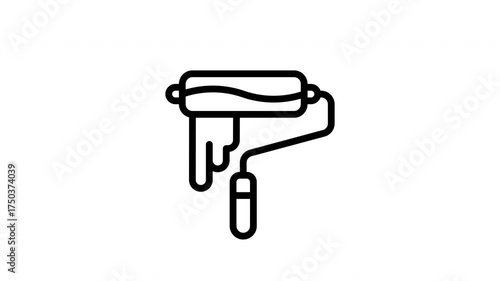 roller brush minimalist stroke animation