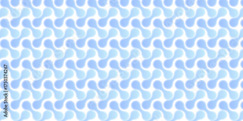 Seamless background with blue metaballs, abstract geometric shapes . Connected figures of liquid molecules. Minimalistic abstract shape. 