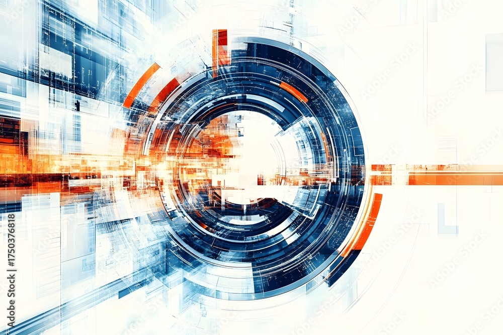 Obraz premium Futuristic abstract tech design with vibrant colors.