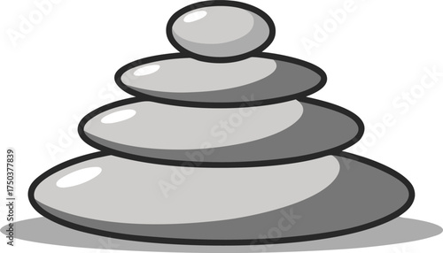 Stack of smooth gray stones symbolizing balance and harmony