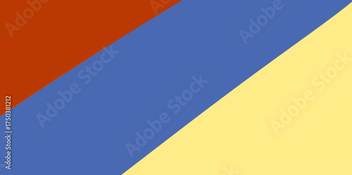 Geometric Diagonal Color Block Vector Background. Minimalist vector illustration background with sharp, geometric diagonal divisions of the three main colors.