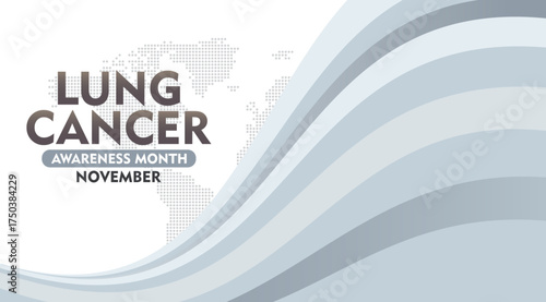 Lung Cancer Awareness Month. With Realistic White Ribbon. observed every year in November. Suitable for banner,  poster, social media and background design